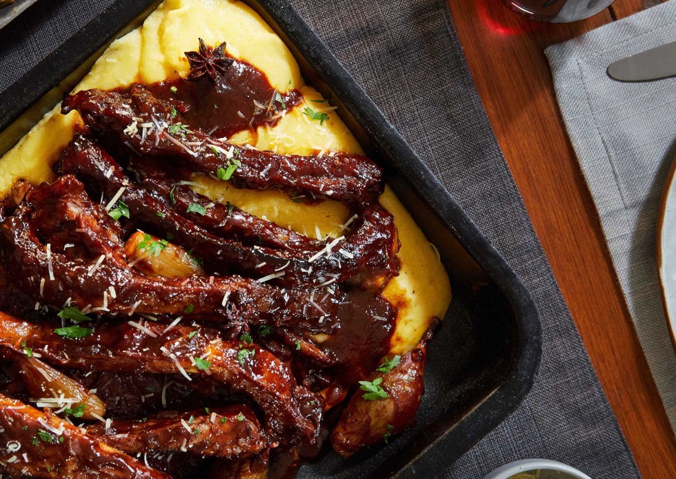 Click to play Sticky Ribs with Polenta  recipe video on YouTube