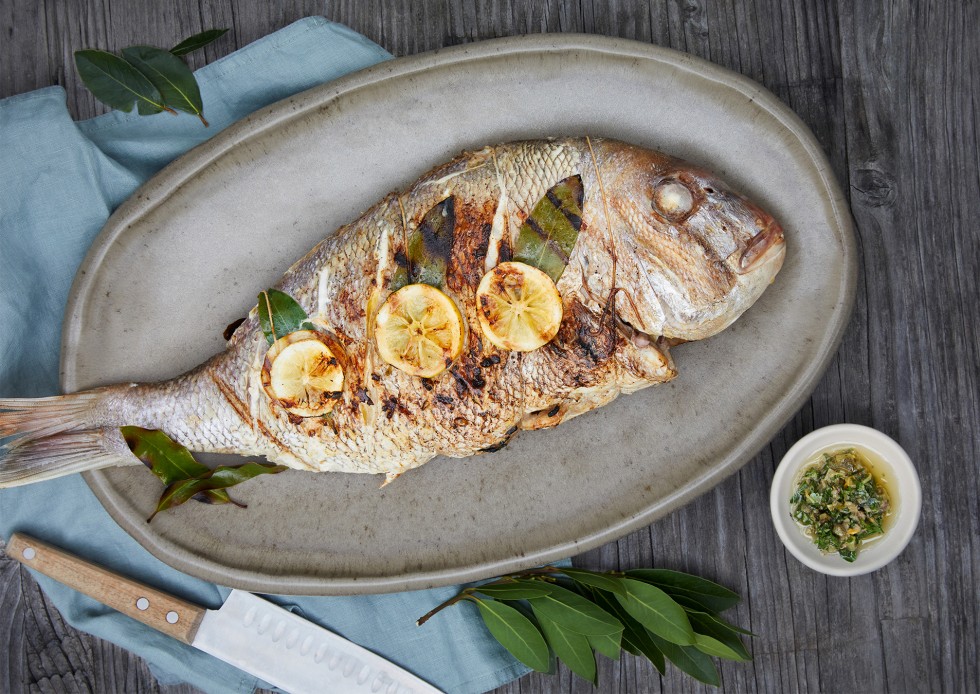 Click to play Whole Snapper with Bayleaf, Butter & Lemon  recipe video on YouTube