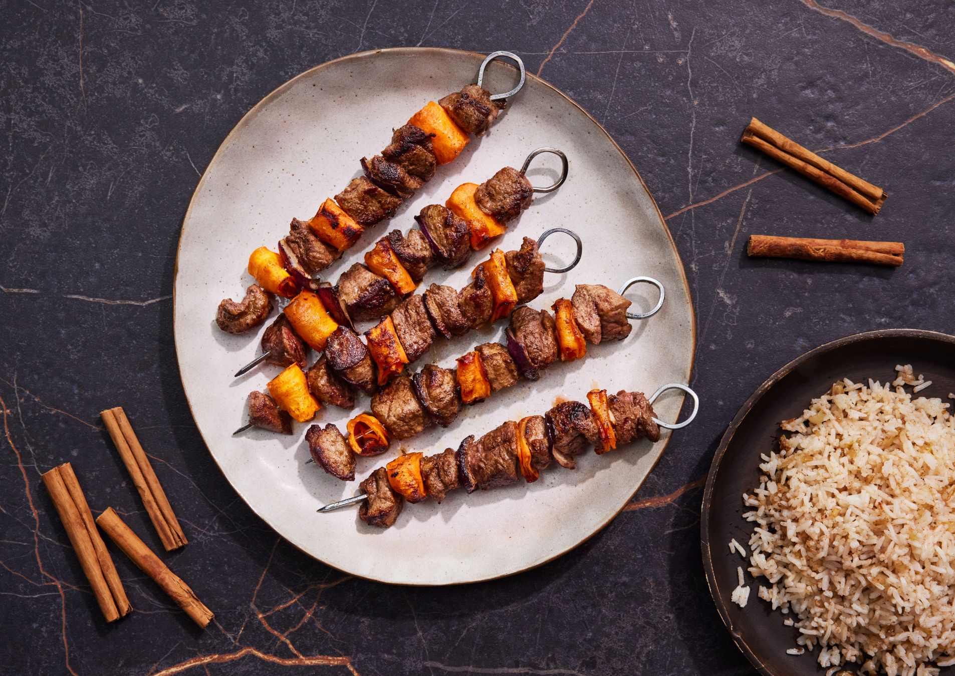 Lamb Kebabs with Spiced Rice Recipe Westgold NZ