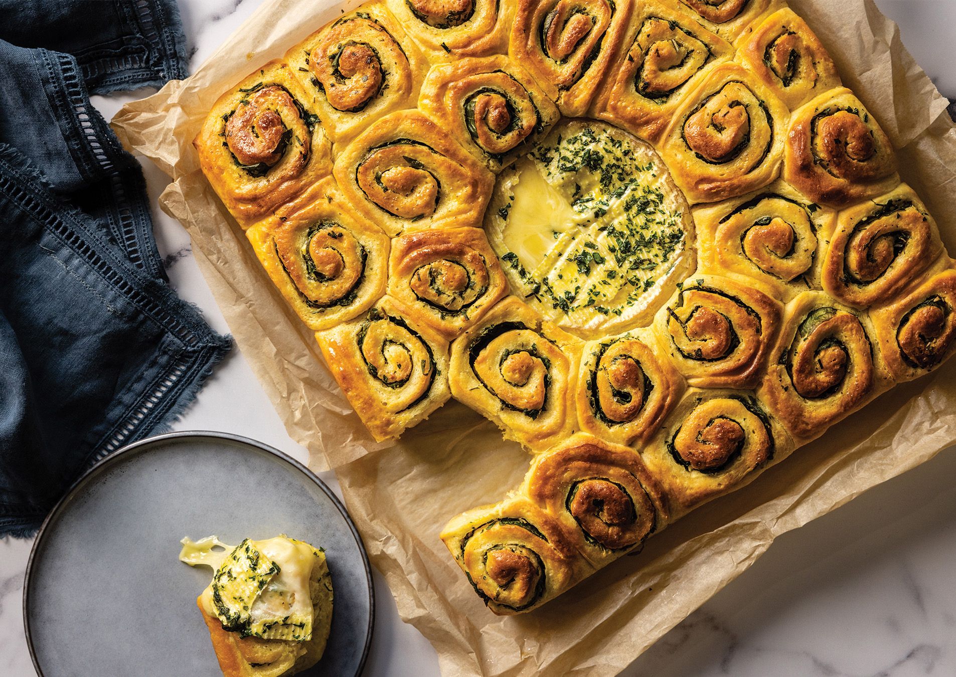 Garlic Brioche Scrolls with Baked Camembert Recipe Westgold NZ