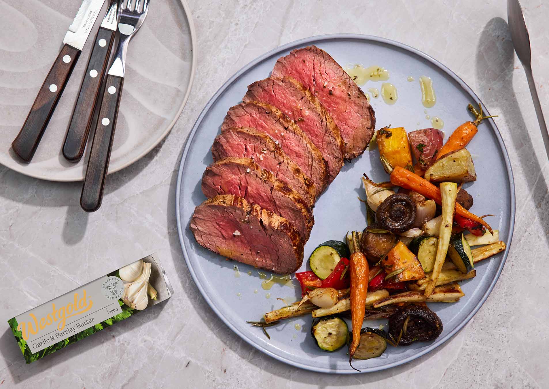 Beef Fillet With Garlic & Parsley Roast Vegetables Recipe | Westgold NZ