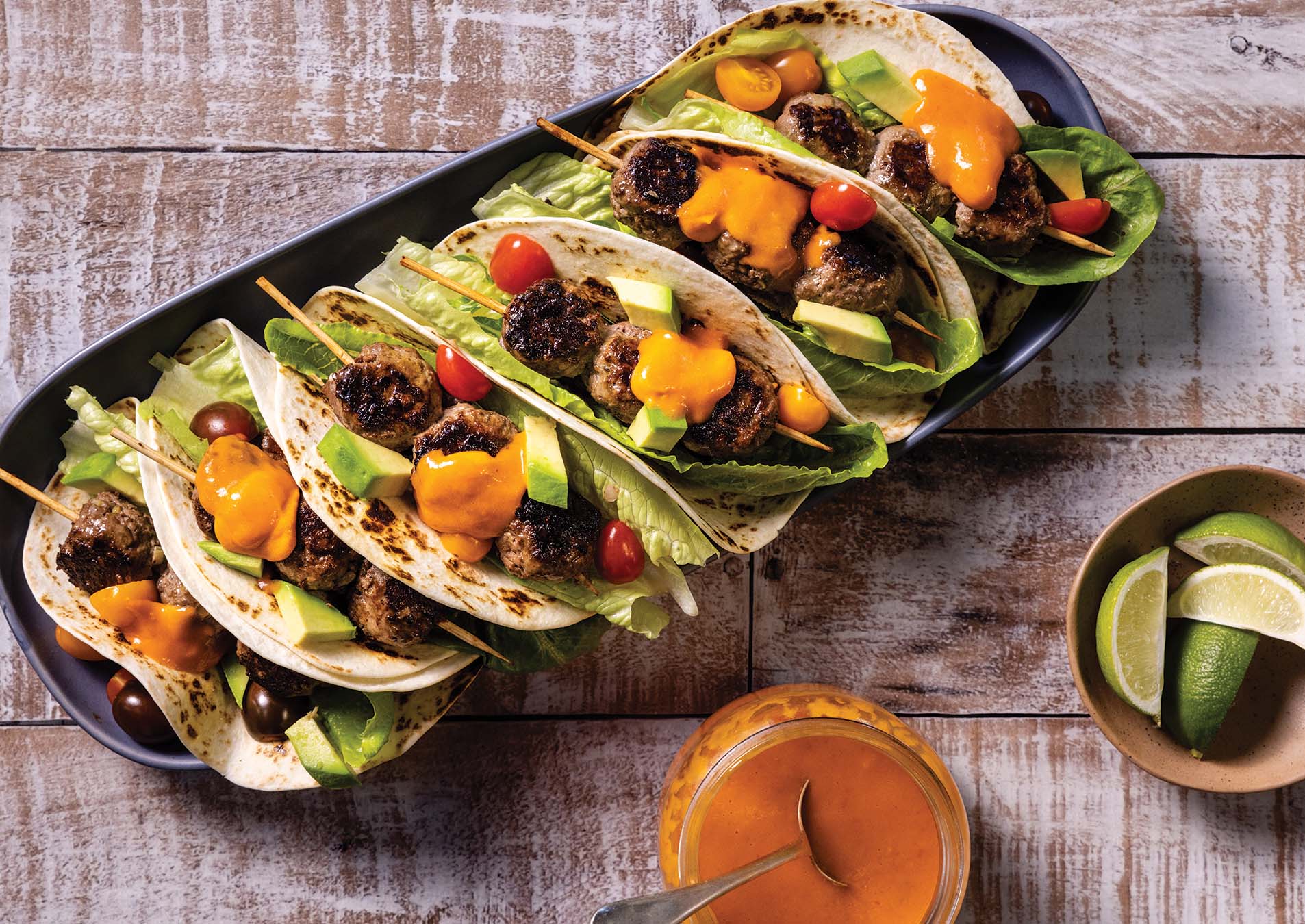 Meatball Tacos with Salsa Butter